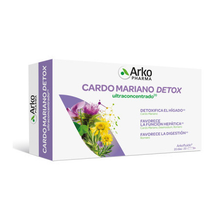 ARKOPHARMA ARKOFLUIDO CARDO MARIANO DETOX AMPOLLAS 20 UDS