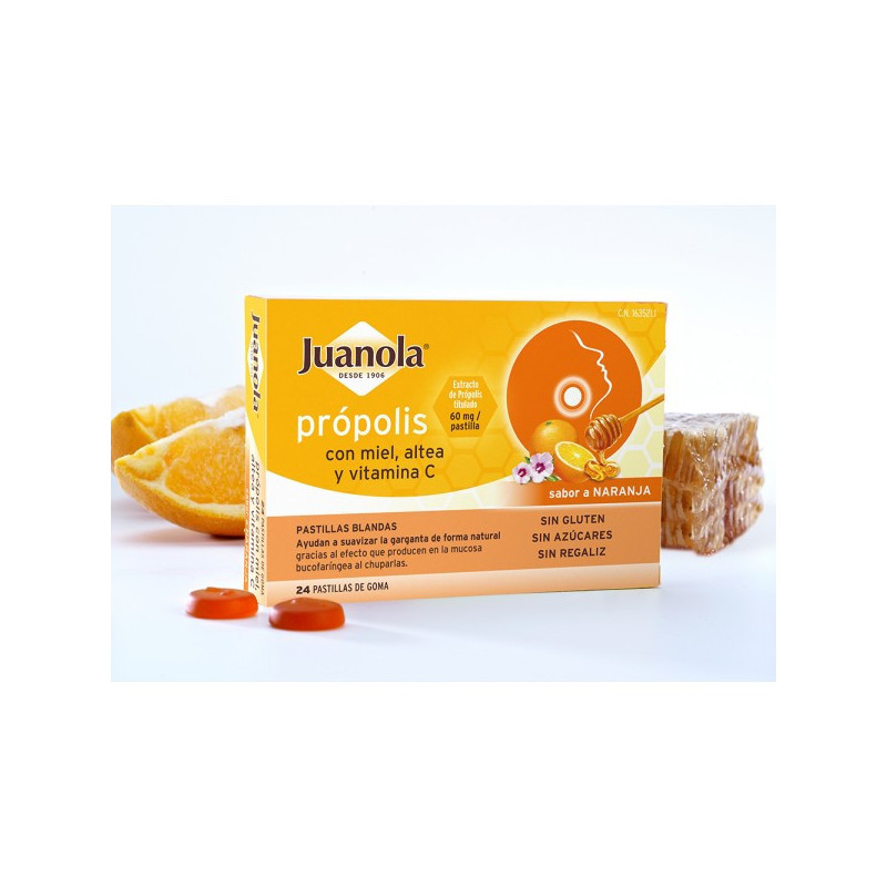 JUANOLA PRÓPOLIS SABOR NARANJA 24 PASTILLAS