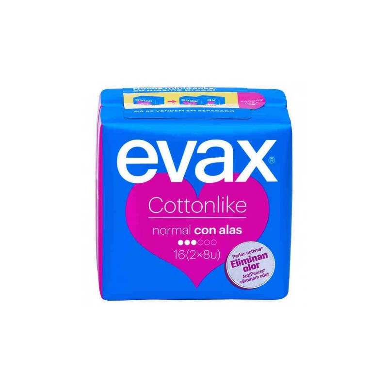 EVAX COTTONLIKE NORMAL ALAS 16 COMPRESAS