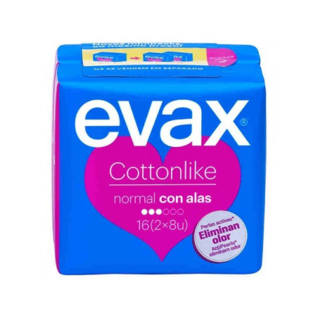 EVAX COTTONLIKE NORMAL ALAS 16 COMPRESAS