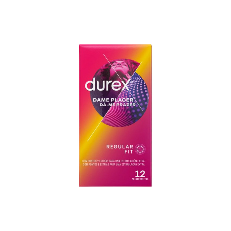 DUREX DAME PLACER 12 PRESERVATIVOS CON PUNTOS Y ESTRÍAS