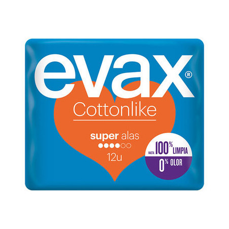 EVAX COTONLIKE SÚPER ALAS 12 COMPRESAS